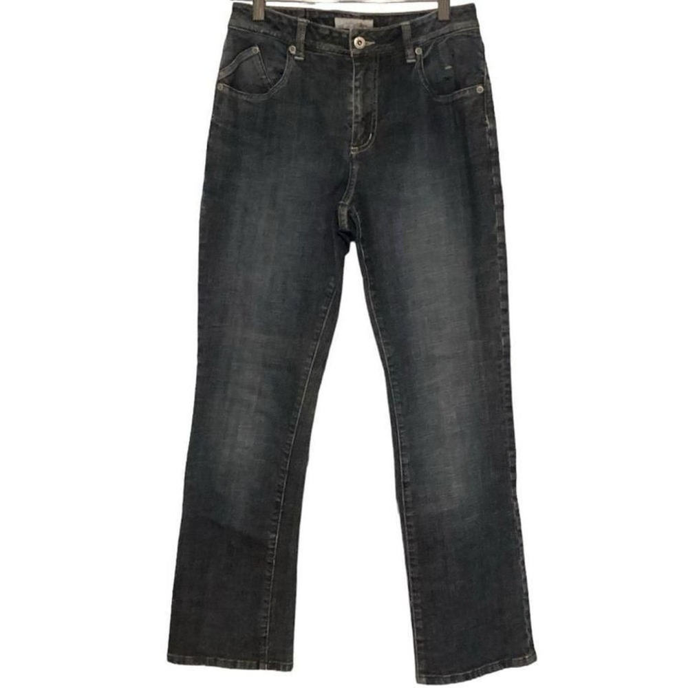 Chico's emerald jeans‎ embroidered pockets size 8